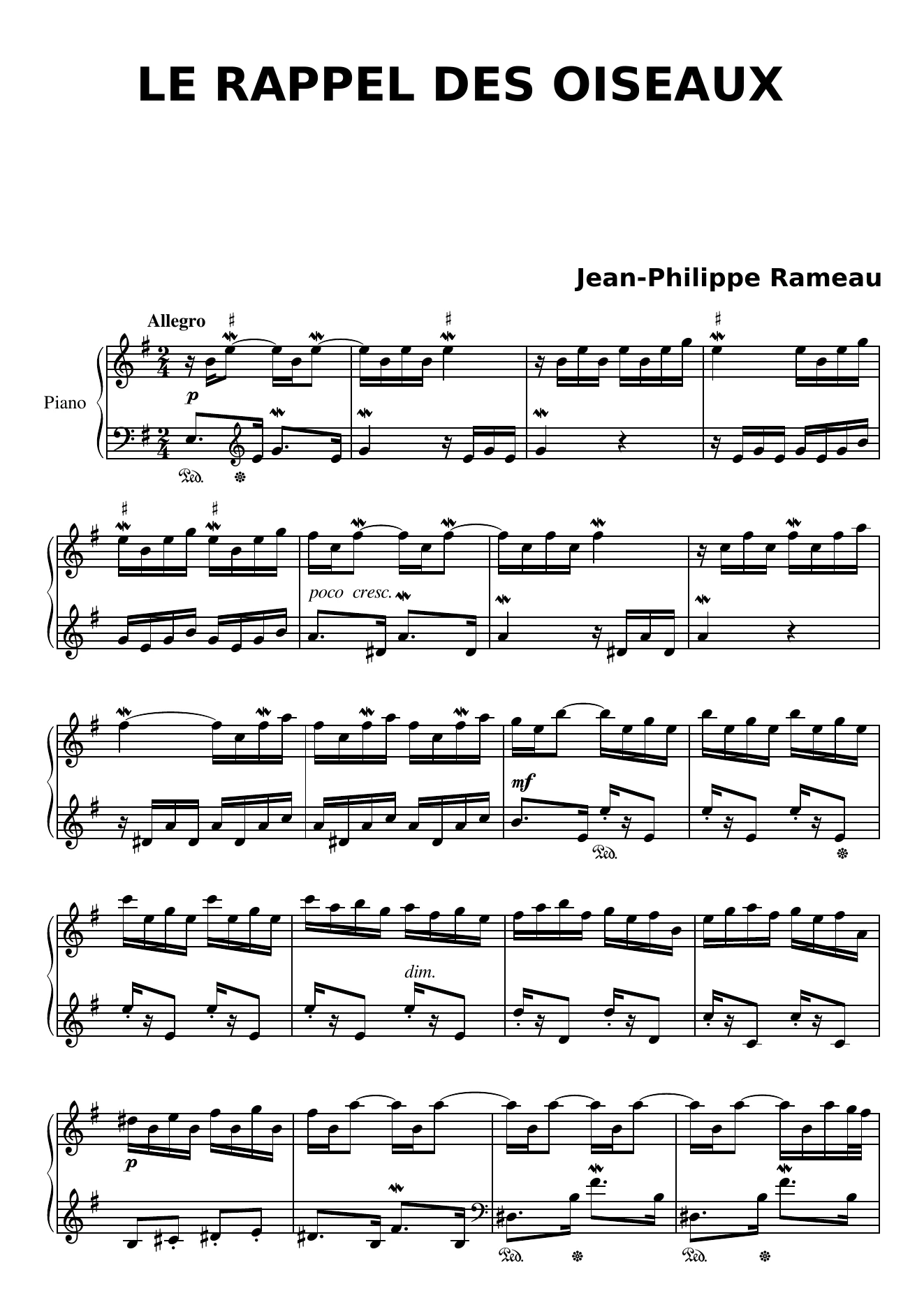 Première page de Le Rappel des Oiseaux